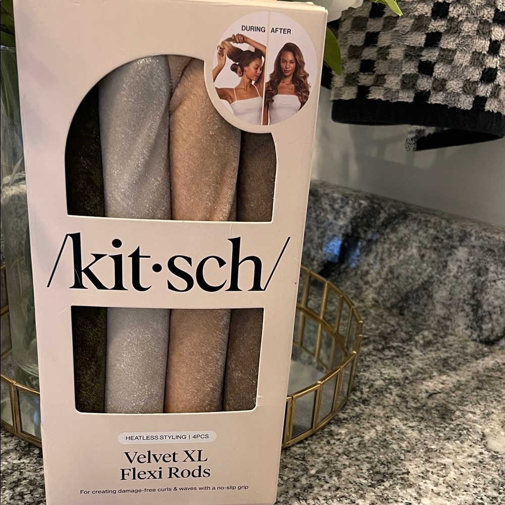 Kitsch Velvet XL Flexi Rods in Cream, Tan, and Green